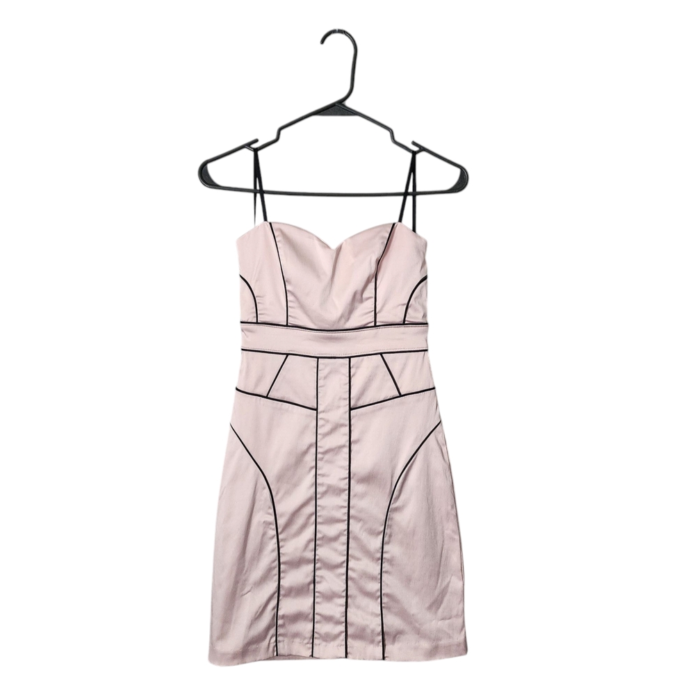 CITY STUDIO x VINTAGE y2k office siren baby pink black trim mini dress in‎ 3